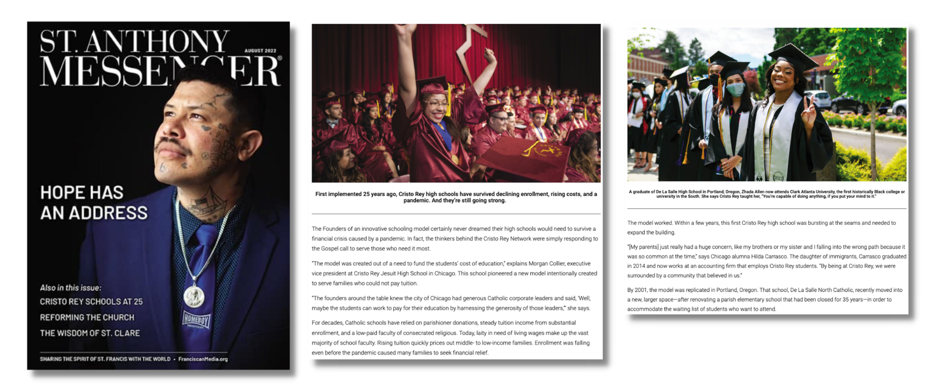 Cristo Rey Network featured in St. Anthony Messenger August Edition